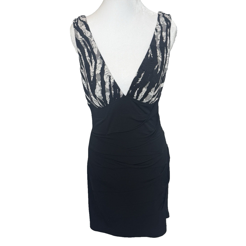 Vintage Y2K 90s City Triangles Mini Tiered Dress Size M Zebra Mob Wife Gala HOCO